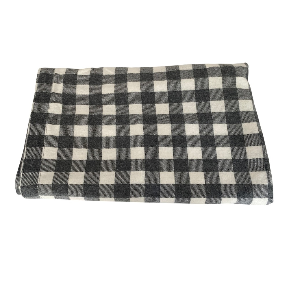 Eddie Bauer Grey White Buffalo Check Cotton Flannel Euro Pillow Sham